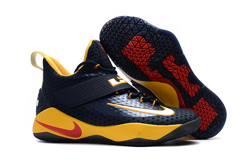 Nike Lebron Soldier 11 Deep Blue Yellow Red Shoes - Click Image to Close