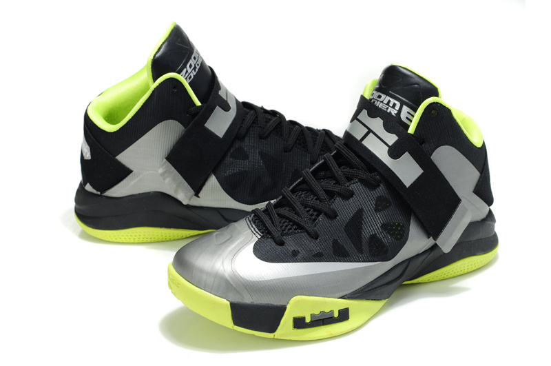 Lebron James Soldier 6 Black Grey Green Shoes - Click Image to Close