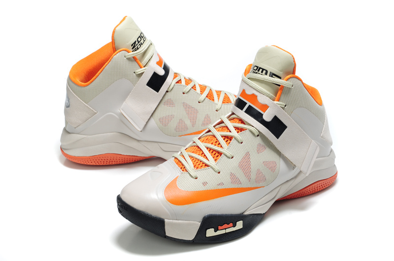 Lebron James Soldier 6 Grey Orange Black Shoes - Click Image to Close