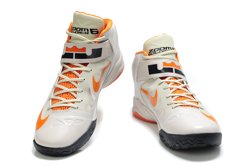 Lebron James Soldier 6 Grey Orange Black Shoes - Click Image to Close