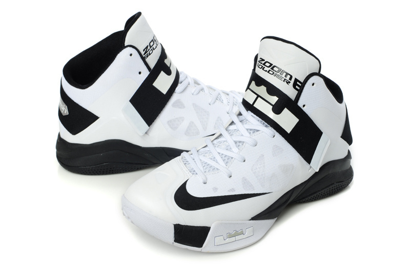 Lebron James Soldier 6 White Black Shoes - Click Image to Close