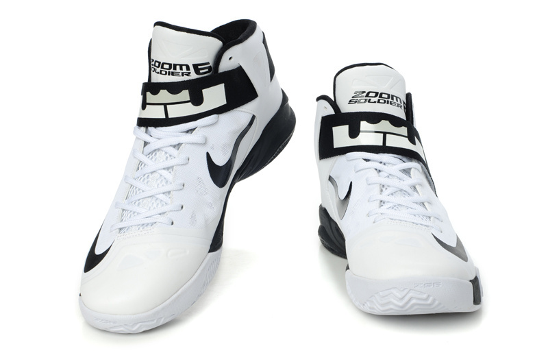 Lebron James Soldier 6 White Black Shoes - Click Image to Close