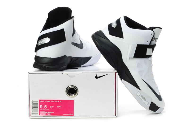 Lebron James Soldier 6 White Black Shoes - Click Image to Close