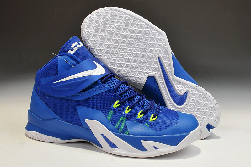 Lebron James Soldier 8 Blue White Basketball Shoes - Click Image to Close