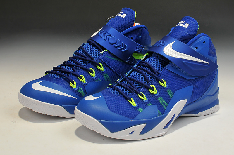 Lebron James Soldier 8 Blue White Basketball Shoes - Click Image to Close