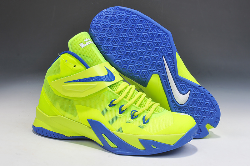 Lebron James Soldier 8 Light Green Blue Basketball Shoes - Click Image to Close