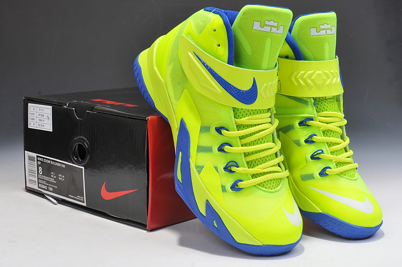 Lebron James Soldier 8 Light Green Blue Basketball Shoes - Click Image to Close