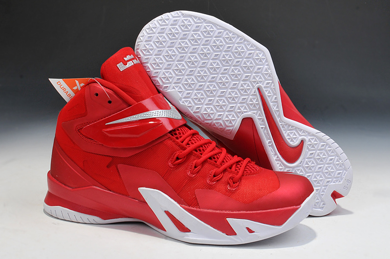 Lebron James Soldier 8 Red White Basketball Shoes