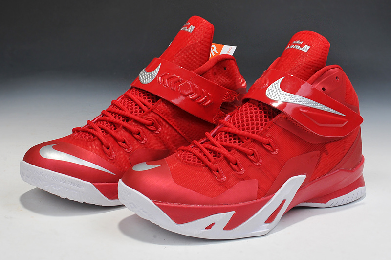 Lebron James Soldier 8 Red White Basketball Shoes