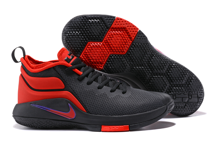 Nike Lebron Wintness 1 Black Red Broken Swoosh Shoes