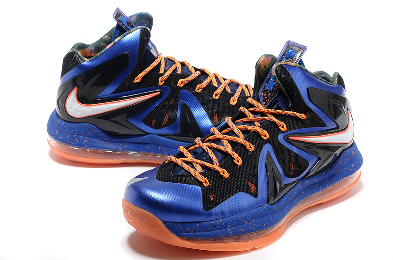 Nike Lebron James 10 Shoes PS Elite Blue Black Orange - Click Image to Close