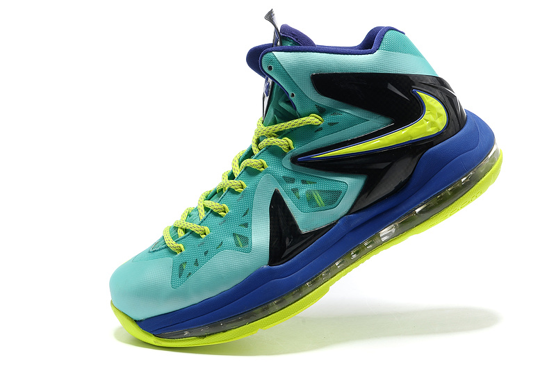 Nike Lebron James 10 Shoes PS Elite Blue Yellow