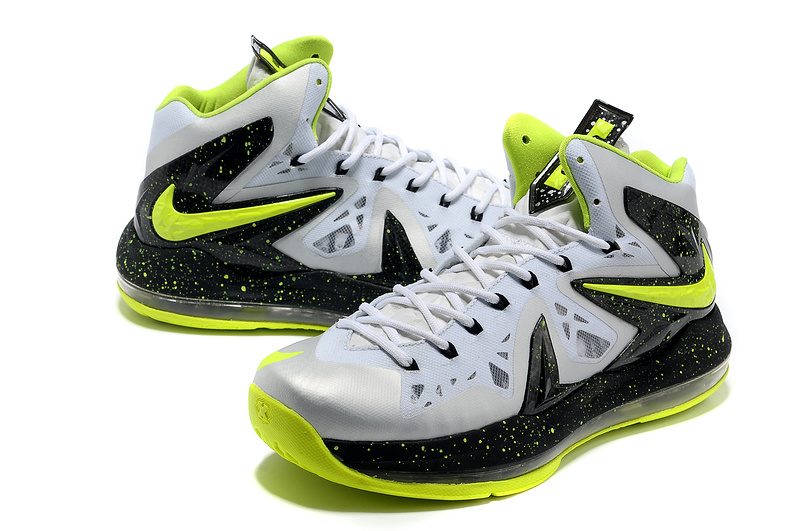 Nike Lebron James 10 Shoes PS Elite White Black Yellow - Click Image to Close