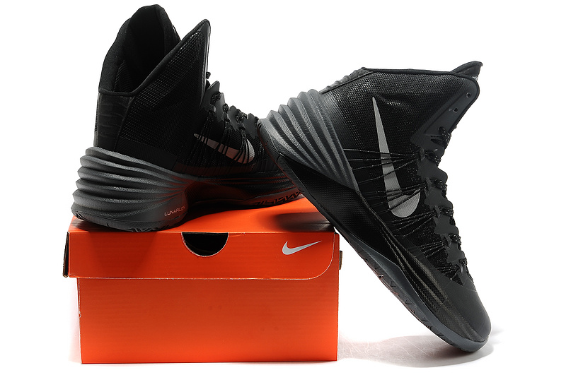 Nike Lunar Hyperdunk 2013 XDR All Black Basketball Shoes - Click Image to Close