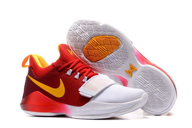 Nike PG 1 Ferocity Dark Red White Yellow Shoes