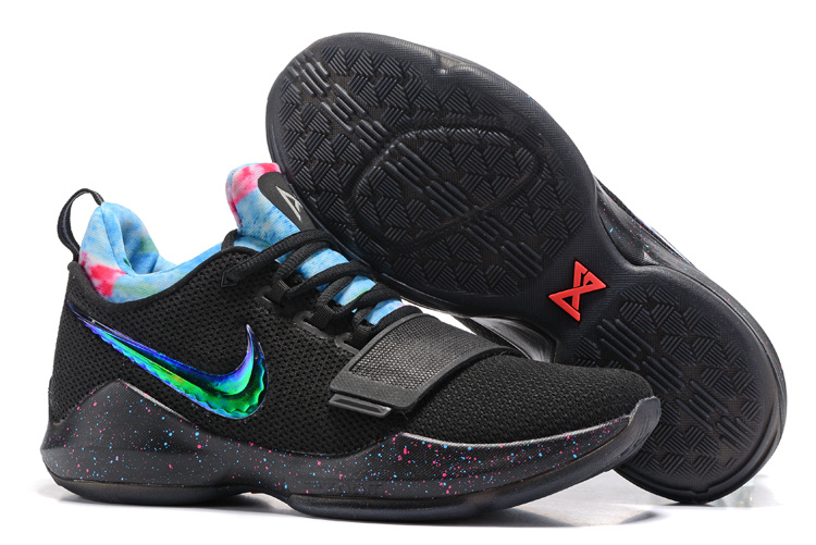 Nike PG 1 Flyknit Black Shine Blue Shoes