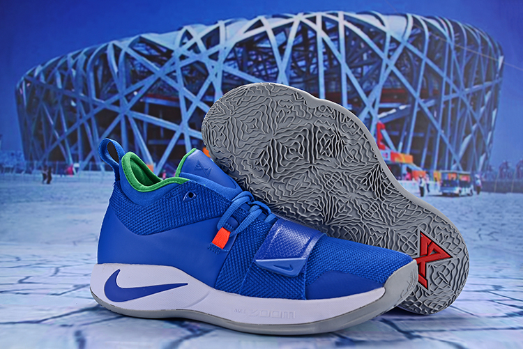 Nike PG 2 Plus Blue White Swoosh Shoes - Click Image to Close