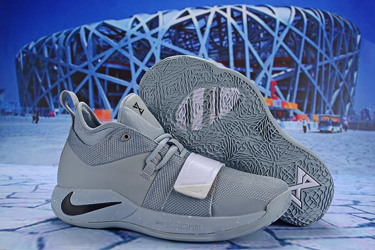 Nike PG 2 Plus Grey Black Swoosh Shoes - Click Image to Close