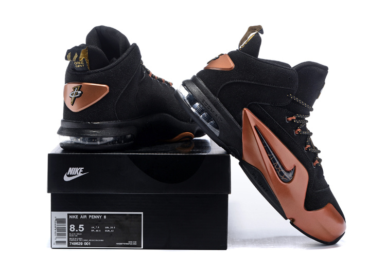 Nike Penny Hardaway 6 Black Gold Shoes - Click Image to Close