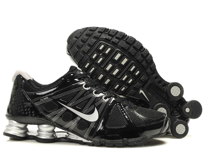 Nike Shox Agent+ All Black White Shoes - Click Image to Close