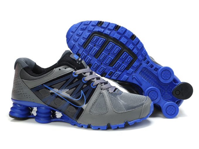 Nike Shox Agent+ Grey Blue Shoes - Click Image to Close