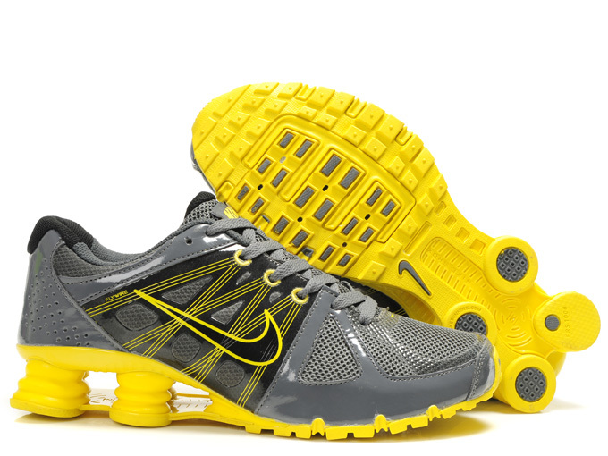 Nike Shox Agent+ Grey Yellow Shoes - Click Image to Close