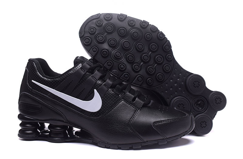 Nike Shox Avenue All Black White Swoosh Shoes - Click Image to Close