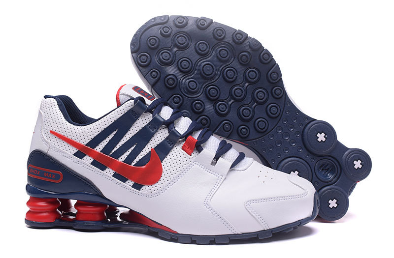 Nike Shox Avenue White Blue Red Shoes - Click Image to Close