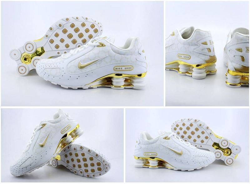 Nike Shox Moster White Gold Logo