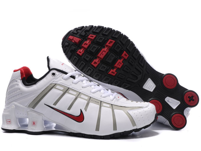 Nike Shox NZ III White Silver Red Shoes - Click Image to Close