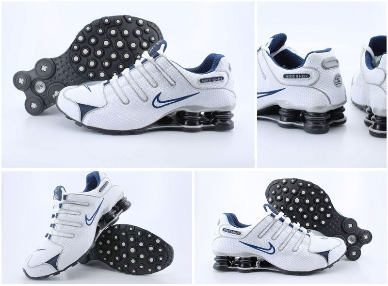 Nike Shox NZ White Blue - Click Image to Close