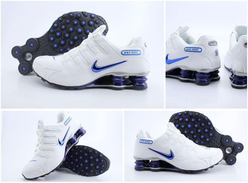 Nike Shox NZ White Blue - Click Image to Close