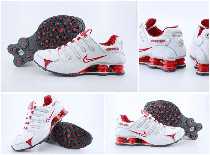 Nike Shox NZ White Red Logo - Click Image to Close