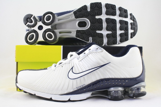 Nike Shox R1 White Deep Blue Shoes - Click Image to Close