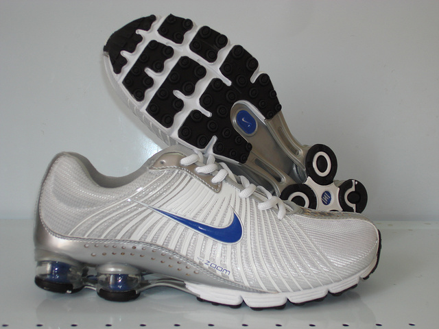 Nike Shox R1 White Grey Blue Shoes