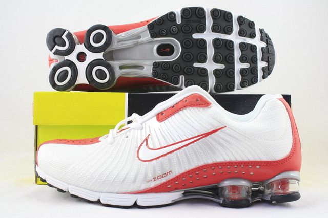 Nike Shox R1 White Red Nike Swoosh Shoes