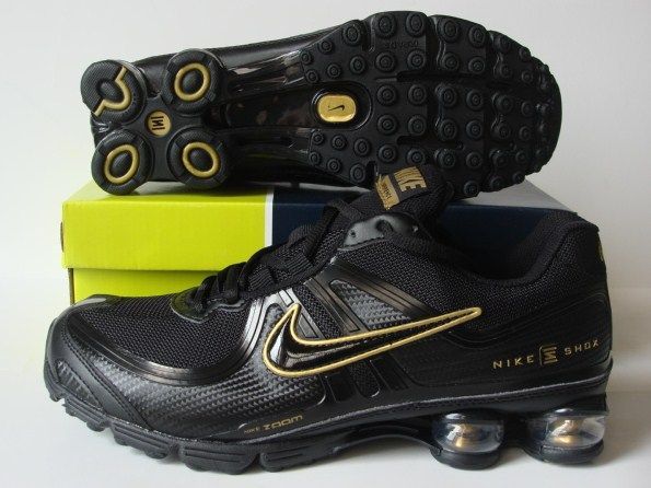 Nike Shox R2 Black Gold Shoes - Click Image to Close