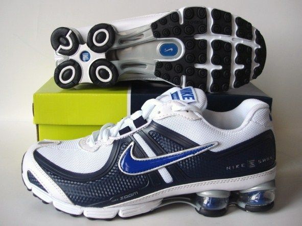 Nike Shox R2 White Deep Blue Shoes - Click Image to Close