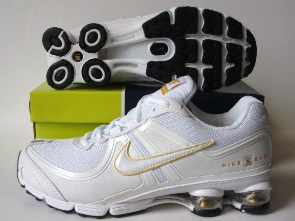 Nike Shox R2 White Gold Shoes - Click Image to Close