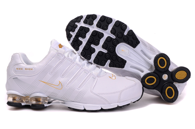 Nike Shox R4 Air Cushion PU Mens Shoes White