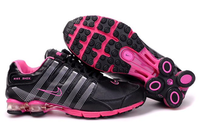 Nike Shox R4 Air Cushion PU Women Shoes Black Pink - Click Image to Close