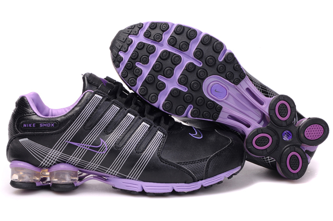 Nike Shox R4 Air Cushion PU Women Shoes Black Purple - Click Image to Close