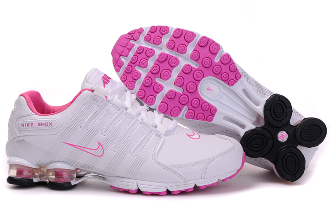 Nike Shox R4 Air Cushion PU Women Shoes White Pink