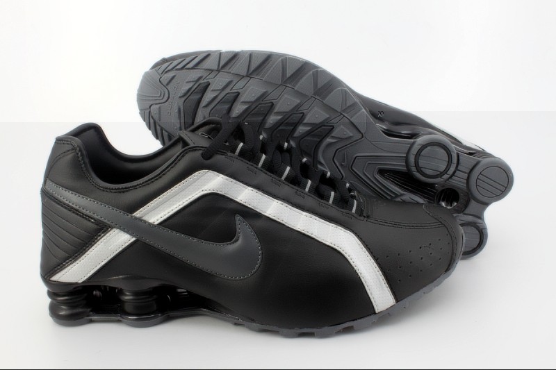 Nike Shox R4 All Black Shoes With Big Nike Swoosh - Click Image to Close