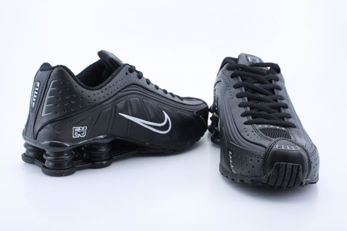 Nike Shox R4 All Black White Logo For Men