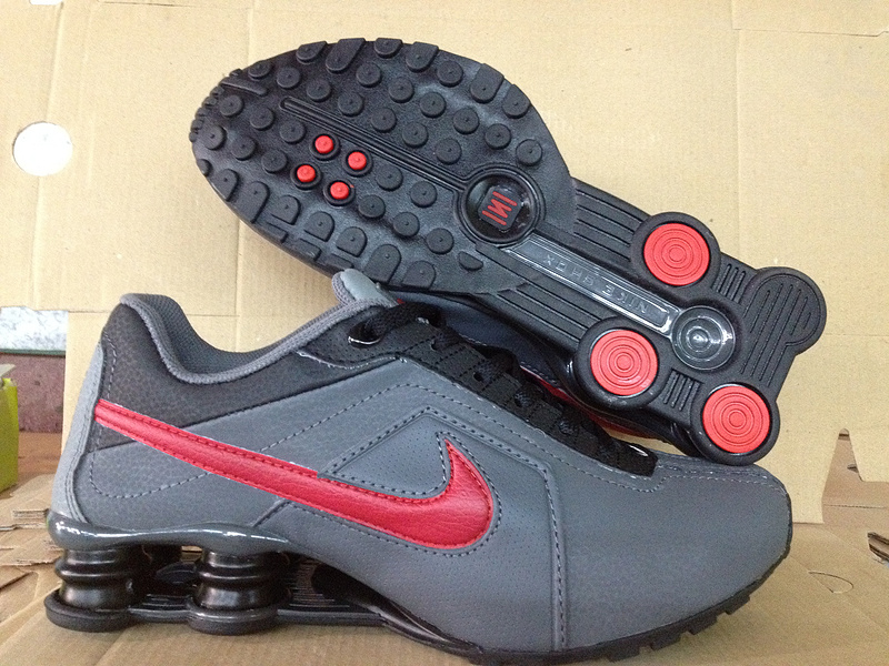 Nike Shox R4 Black Grey Red Big Swoosh - Click Image to Close