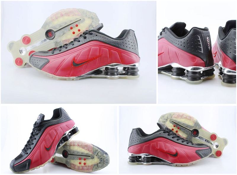 Nike Shox R4 Black Red Transparent Sole Shoes