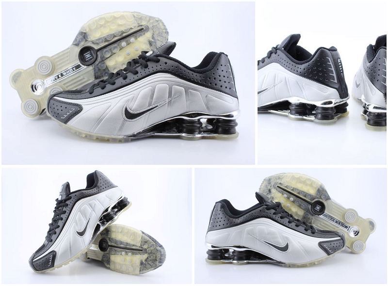 Nike Shox R4 Black Silver Transparent Sole Shoes