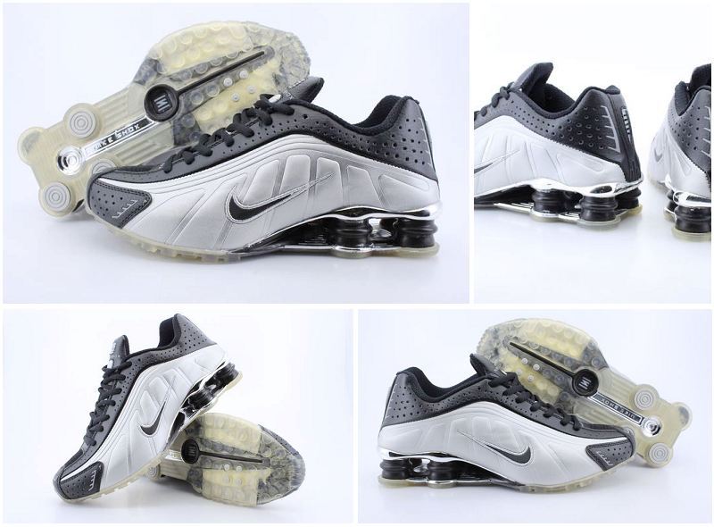 Nike Shox R4 Black Silver Transparent Sole Shoes - Click Image to Close