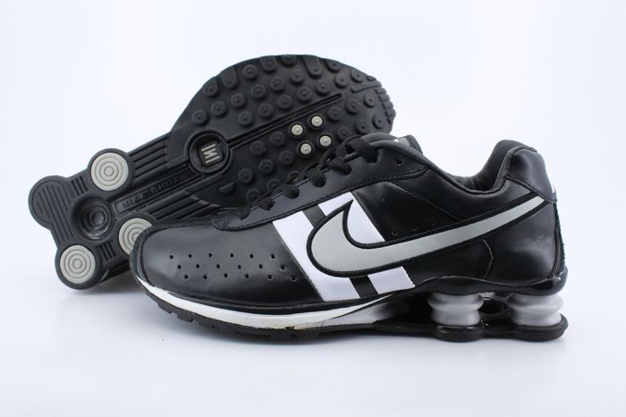 Nike Shox R4 Black White Big Swoosh Logo - Click Image to Close